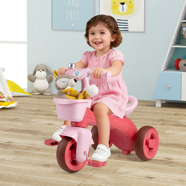 Toddler Tricycle with Limited Steering with Front Baskets and Bell for Toddlers