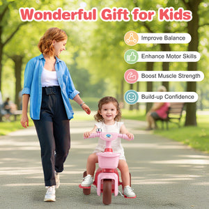 Toddler Tricycle with Limited Steering with Front Baskets and Bell for Toddlers