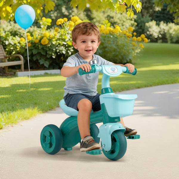 Toddler Tricycle with Limited Steering with Front Baskets and Bell for Toddlers