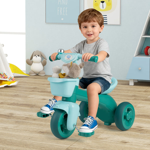 Toddler Tricycle with Limited Steering with Front Baskets and Bell for Toddlers