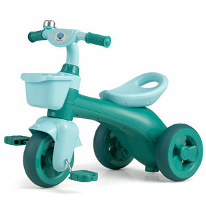 Toddler Tricycle with Limited Steering with Front Baskets and Bell for Toddlers