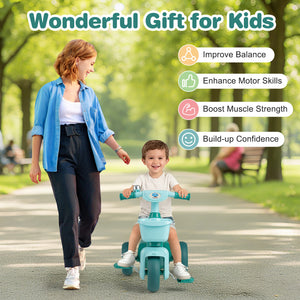 Toddler Tricycle with Limited Steering with Front Baskets and Bell for Toddlers