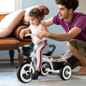 Toddler Tricycle with Adjustable Seat and Storage Baskets for 1.5-5 Years Old