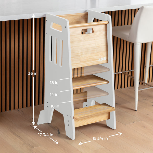 Standing Toddler Tower with Sliding Safety Door