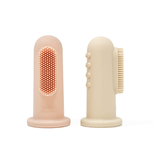 Baby finger toothbrush for gentle oral care, designed for small hands and soft gums.