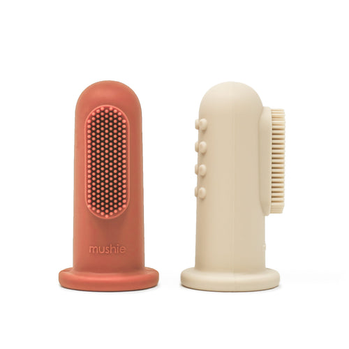 Finger toothbrush for babies, designed for gentle oral care, shown from angle 5. Perfect for early dental hygiene.