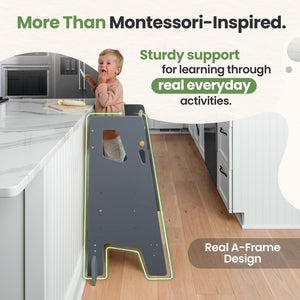 Montessori Toddler Tower Adjustable Kitchen Stool Helper