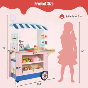 Toy Cart Play Set with POS Machine and Lovely Scale - Realistic