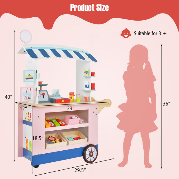 Toy Cart Play Set with POS Machine and Lovely Scale - Realistic