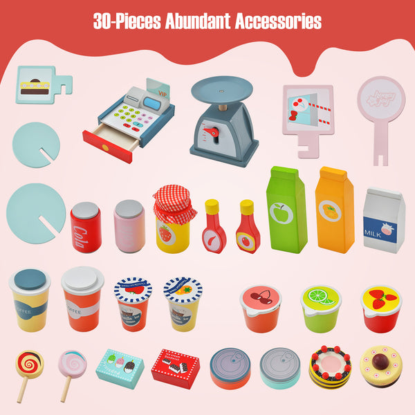 Toy Cart Play Set with POS Machine and Lovely Scale - Realistic