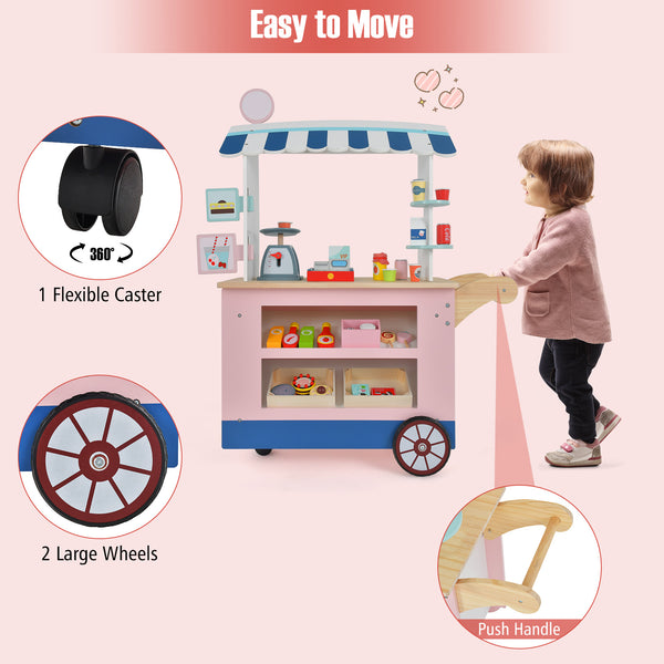 Toy Cart Play Set with POS Machine and Lovely Scale - Realistic