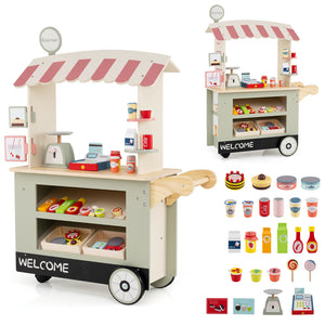 Toy Cart Play Set with POS Machine and Lovely Scale - Realistic