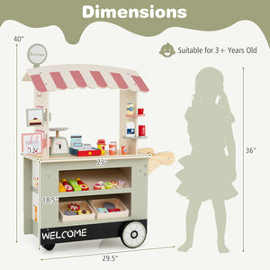 Toy Cart Play Set with POS Machine and Lovely Scale - Realistic