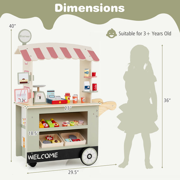 Toy Cart Play Set with POS Machine and Lovely Scale - Realistic