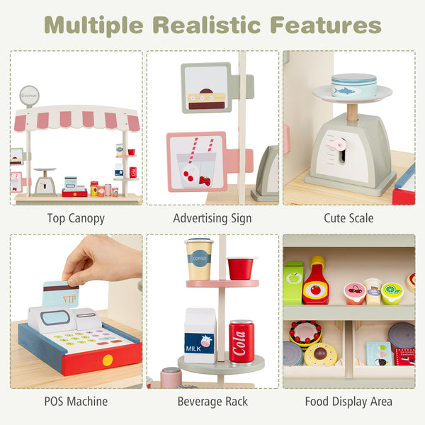 Toy Cart Play Set with POS Machine and Lovely Scale - Realistic