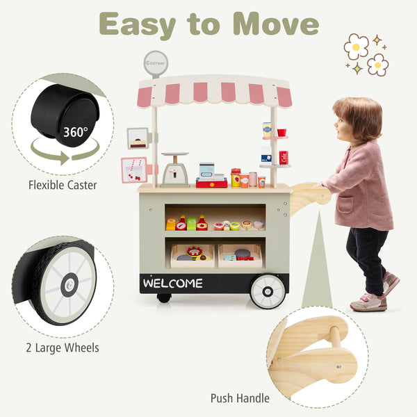 Toy Cart Play Set with POS Machine and Lovely Scale - Realistic