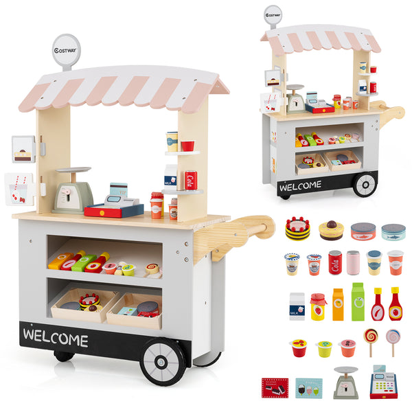 Toy Cart Play Set with POS Machine and Lovely Scale - Realistic