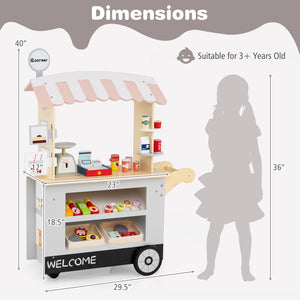 Toy Cart Play Set with POS Machine and Lovely Scale - Realistic