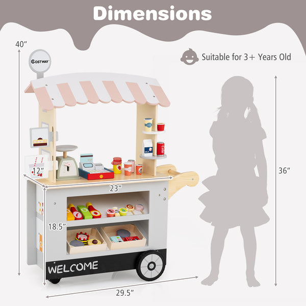 Toy Cart Play Set with POS Machine and Lovely Scale - Realistic