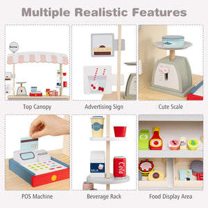 Toy Cart Play Set with POS Machine and Lovely Scale - Realistic