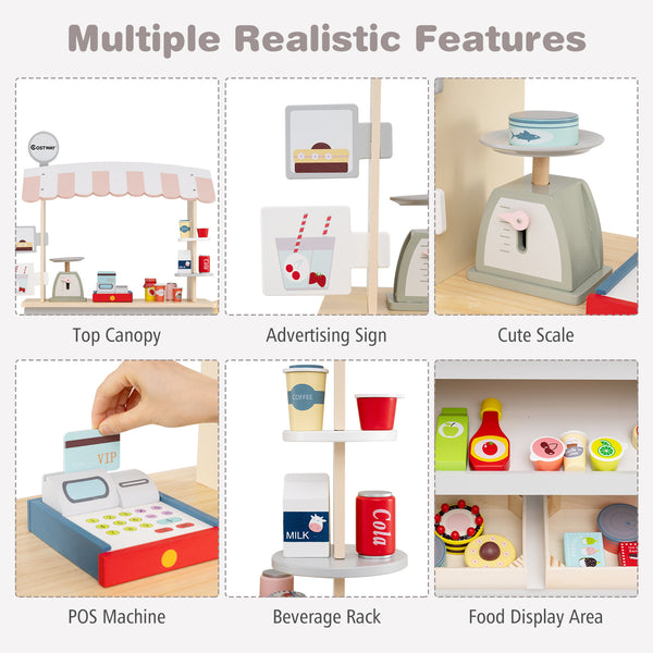 Toy Cart Play Set with POS Machine and Lovely Scale - Realistic