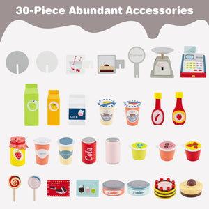 Toy Cart Play Set with POS Machine and Lovely Scale - Realistic