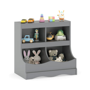 Toy Storage Organizer 4-Cubby Kids Bookcase for Toys and Books