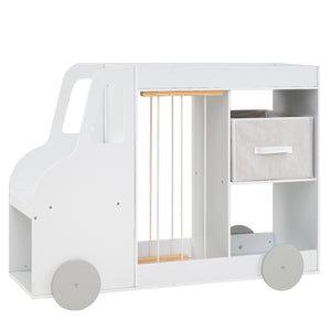 Toy Storage Organizer with Stuffed Animal Storage Fabric Drawer and Universal Wheels
