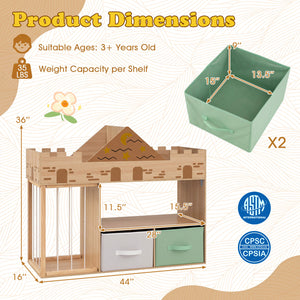 Toy Storage Organizer with Stuffed Animal Storage and Open Shelves
