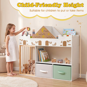 Toy Storage Organizer with Stuffed Animal Storage and Open Shelves