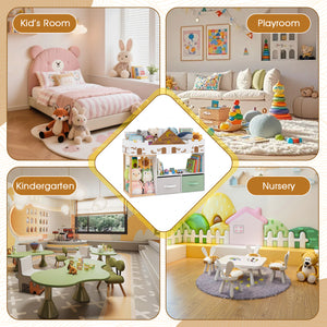 Toy Storage Organizer with Stuffed Animal Storage and Open Shelves