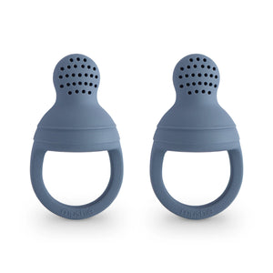Silicone Fresh Food Feeder for babies, angled view showcasing its safe design for easy feeding and healthy snacks.