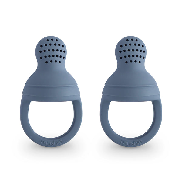 Silicone Fresh Food Feeder for babies, angled view showcasing its safe design for easy feeding and healthy snacks.