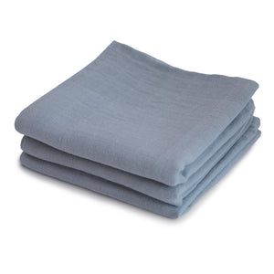 Mushie Organic Cotton Muslin Cloths 3-Pack Soft Baby Cloths