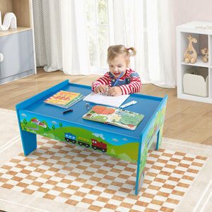 80-Piece Wooden Train Set and Table - Large Set for Kids