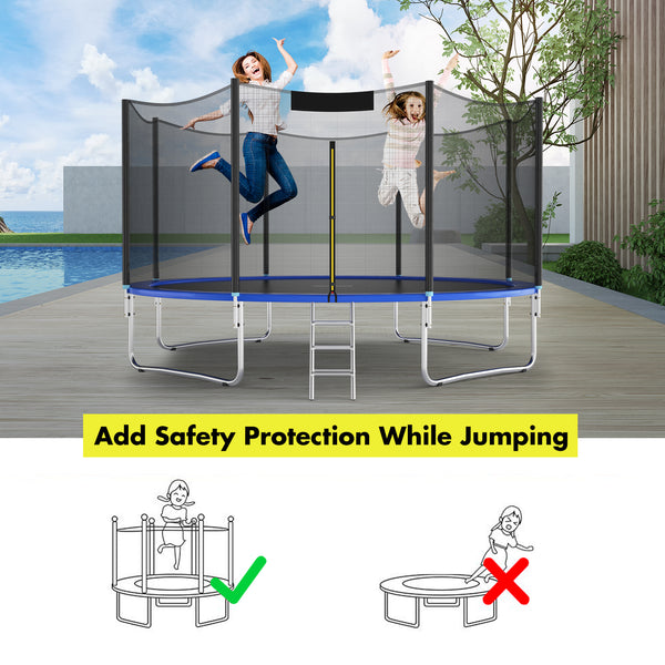Trampoline Replacement Protection Enclosure Net with Zipper