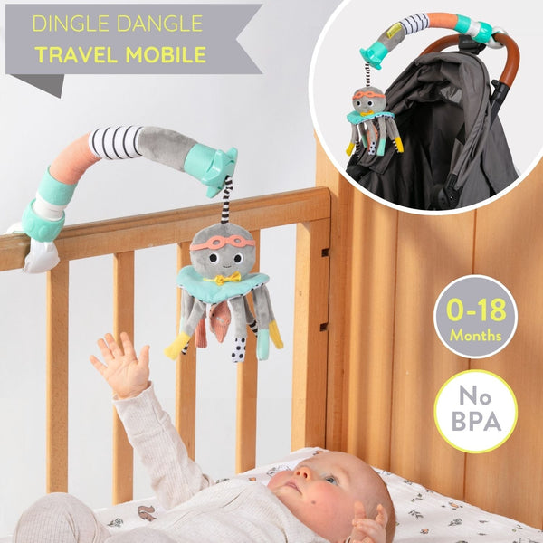 Dingle Dangle Baby Travel Mobile - colorful, portable mobile perfect for gifting and entertaining babies on the go.