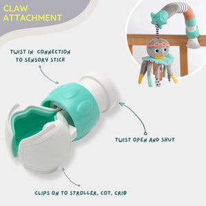 Dingle Dangle Baby Travel Mobile in angle 4 view, perfect gift for soothing babies on the go.