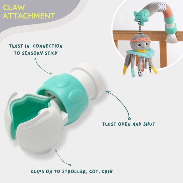 Dingle Dangle Baby Travel Mobile in angle 4 view, perfect gift for soothing babies on the go.