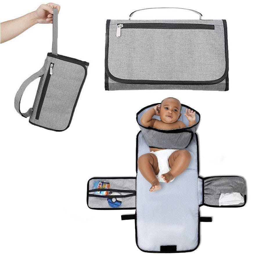 Portable Diaper Changing Pad with Clean Hands Barrier for convenient and hygienic diaper changes on-the-go.