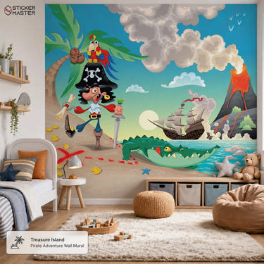 Treasure Island Pirate Adventure Wall Mural | Kids Pirate Wallpaper