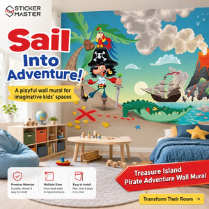 Treasure Island Pirate Adventure Wall Mural | Kids Pirate Wallpaper