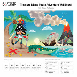 Treasure Island Pirate Adventure Wall Mural | Kids Pirate Wallpaper