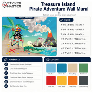 Treasure Island Pirate Adventure Wall Mural | Kids Pirate Wallpaper