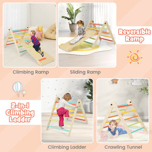 3-in-1 Climbing Set Foldable and Adjustable Kids Triangle Set