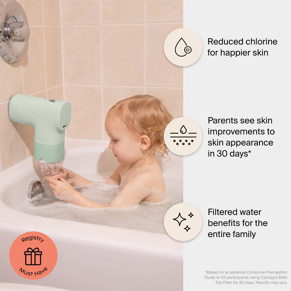 Baby bath tub filter at angle 8, designed for safe and clean bathing experience for infants.