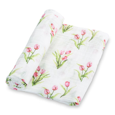 Tulip Garden Baby Muslin Swaddle Blanket - MOOGCO Baby