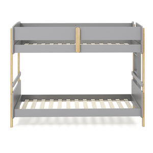 Twin Over Twin Bunk Bed with Ladder Convertible to 2 Twin Beds Toddler Wood Bunk Bed