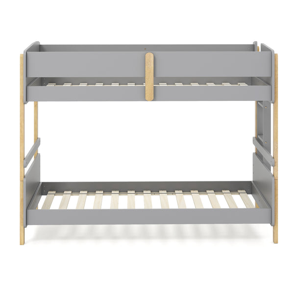 Twin Over Twin Bunk Bed with Ladder Convertible to 2 Twin Beds Toddler Wood Bunk Bed