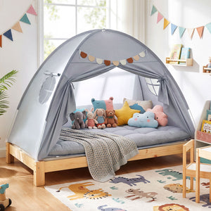 Twin Size Indoor Canopy Tent for Kids with 2 Window and Suits 3+